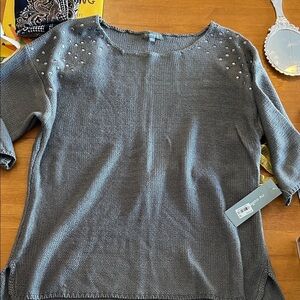 NY Collection Gray Women's Sweater with sequ